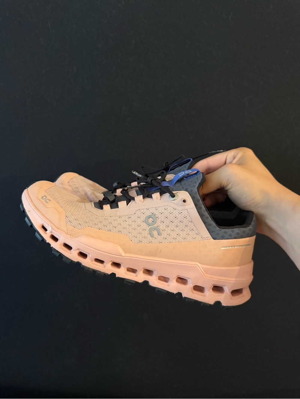 On Running Women's Trail Shoe - Peach and Gray